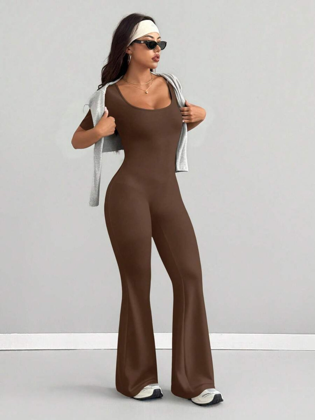 womens jumpsuit fit neck casual fashionable