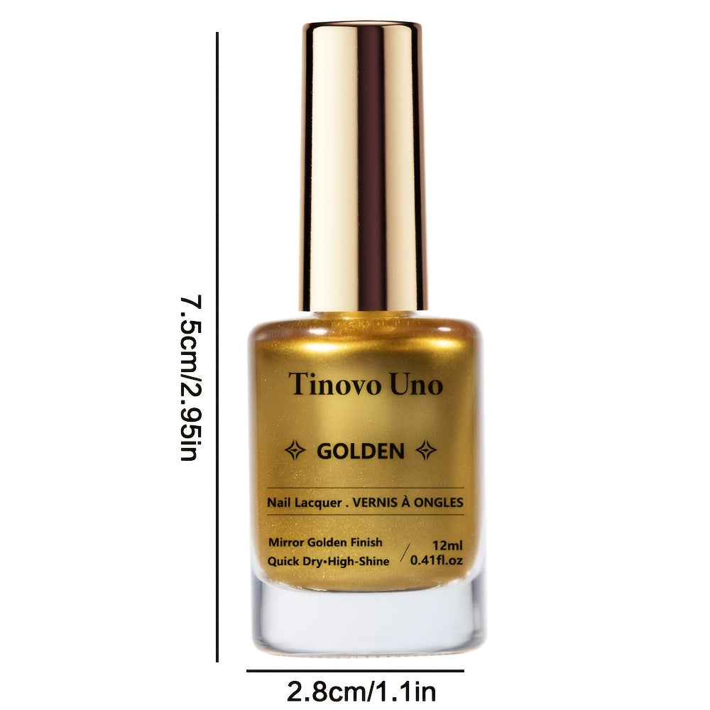 tinovo golden metallic nail polish quick drying formula