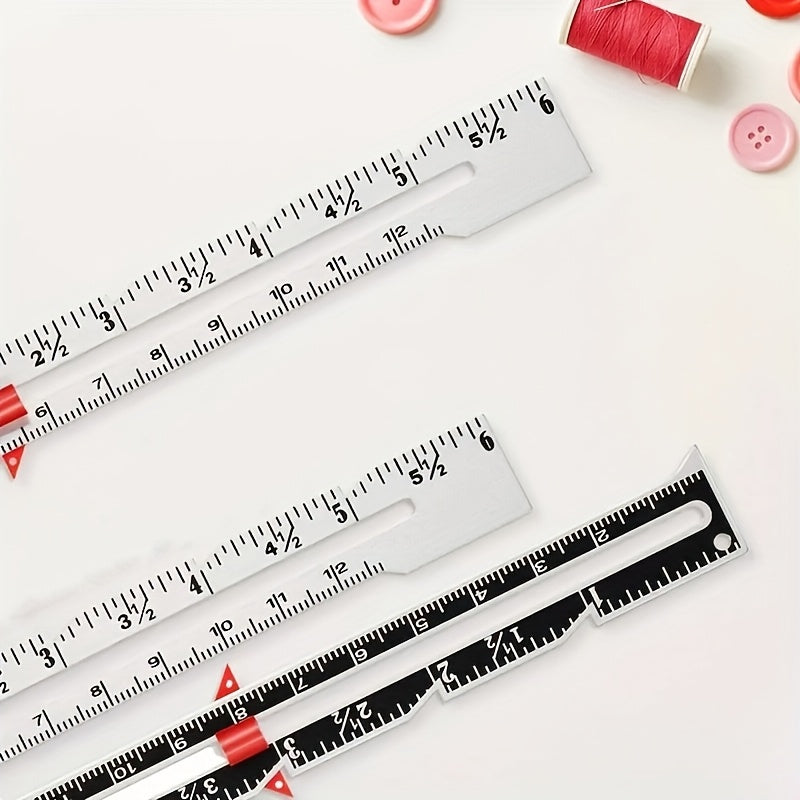 handmade ruler metal edge measuring sewing tool