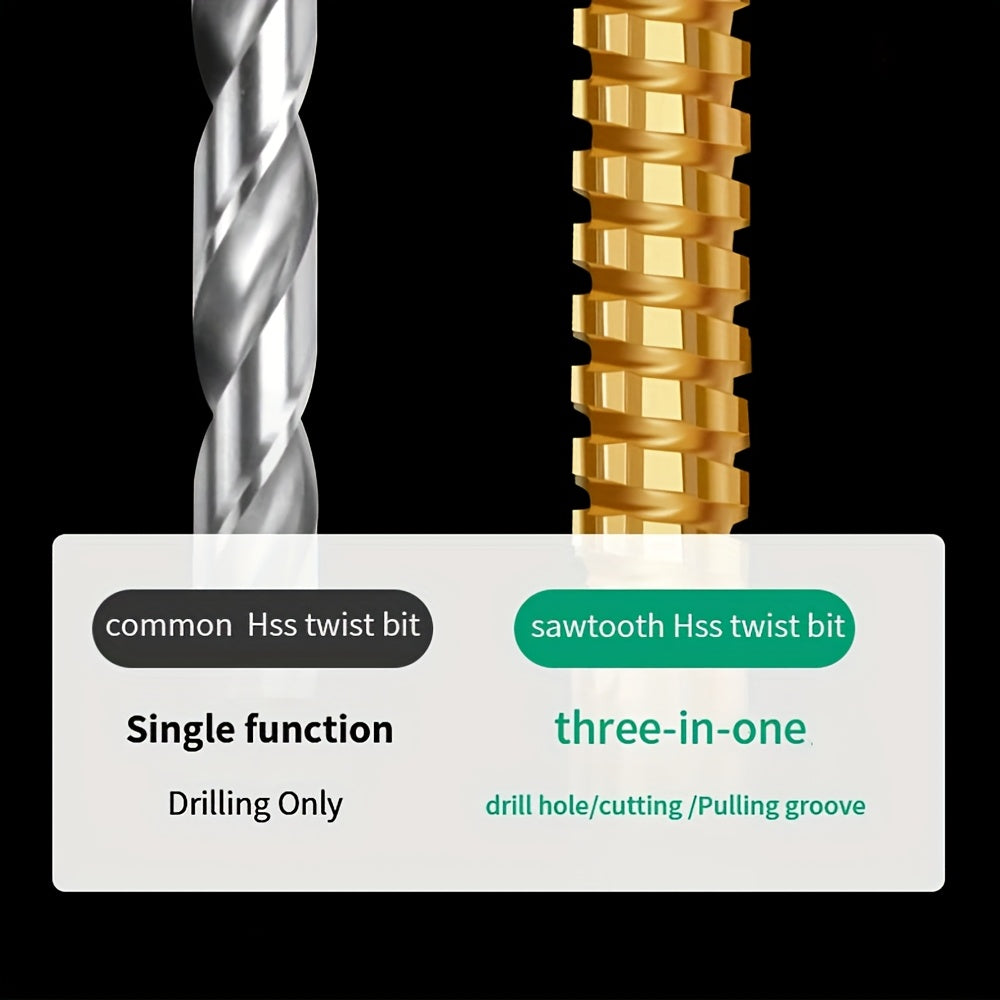 8pcs coated high sawtooth drill bit multi