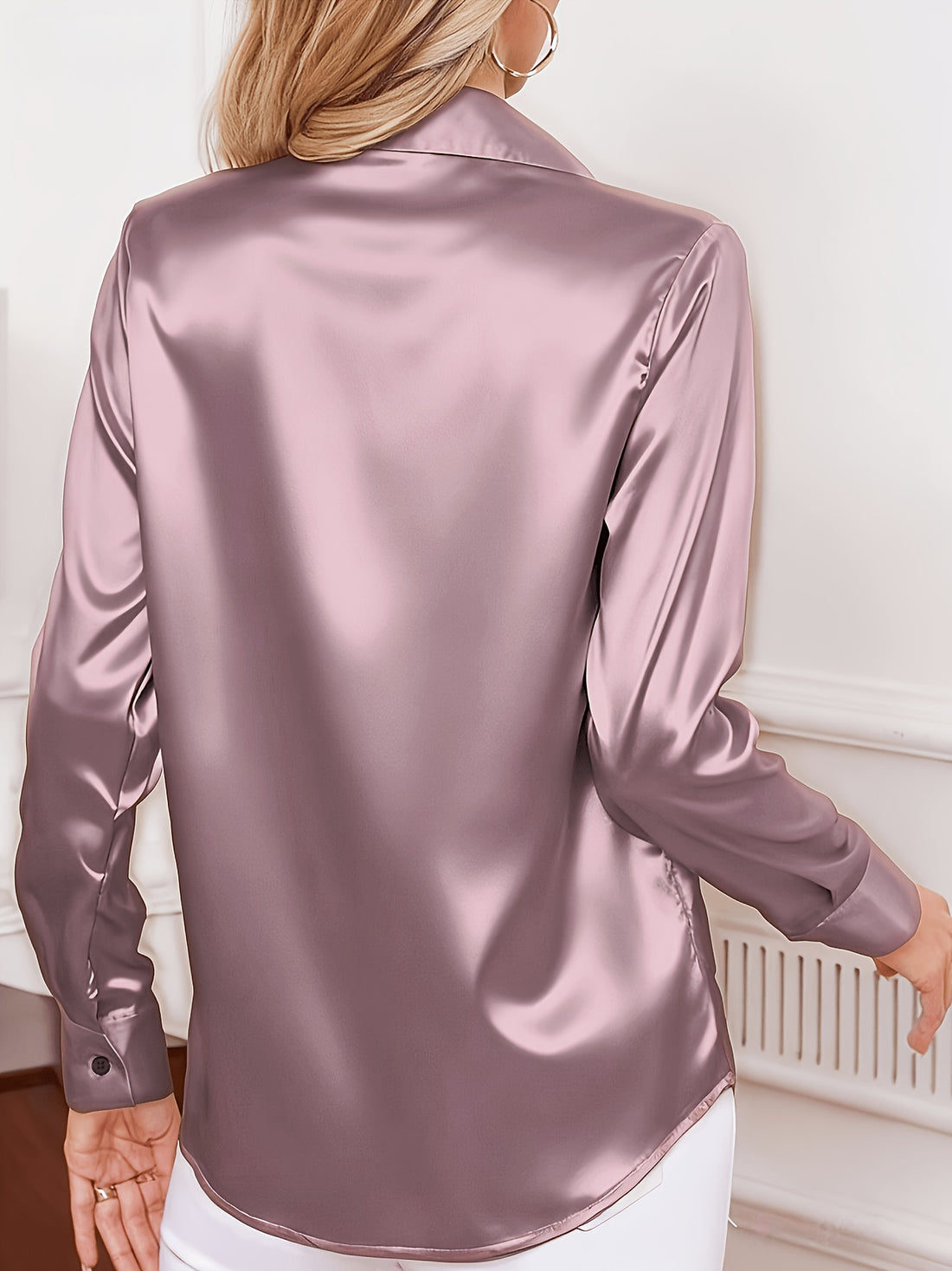 womens season commuter satin shirt temu
