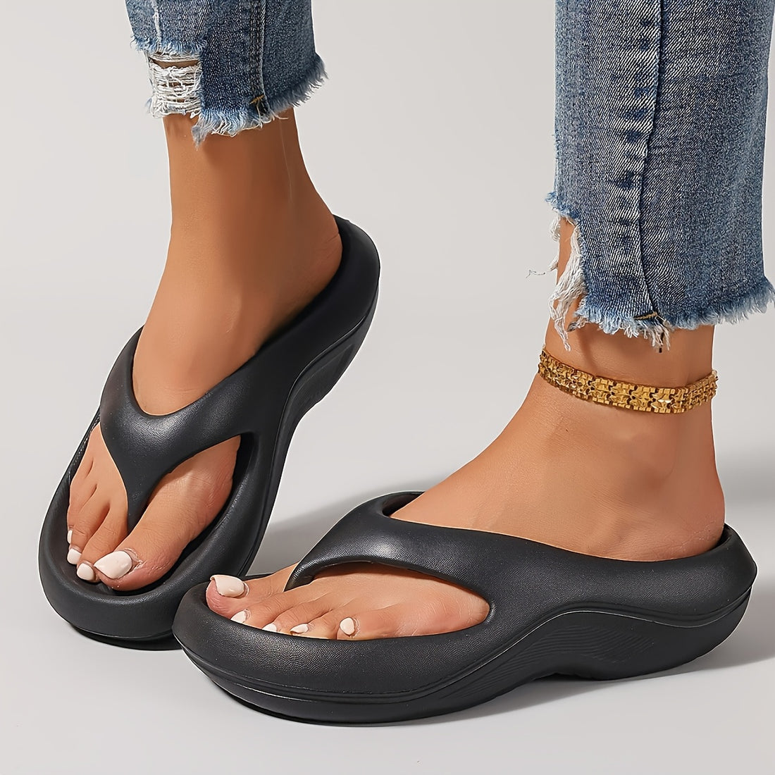 women retro eva slippers arch support thick sole heel