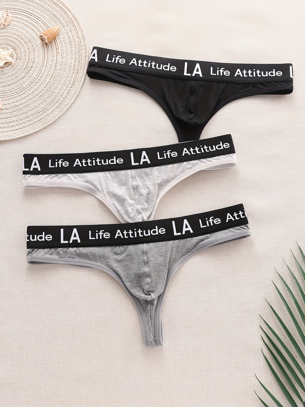 set stylish breathable low underwear in