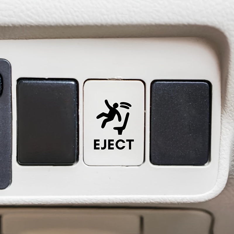 set 2 button stickers empty car buttons humorous car