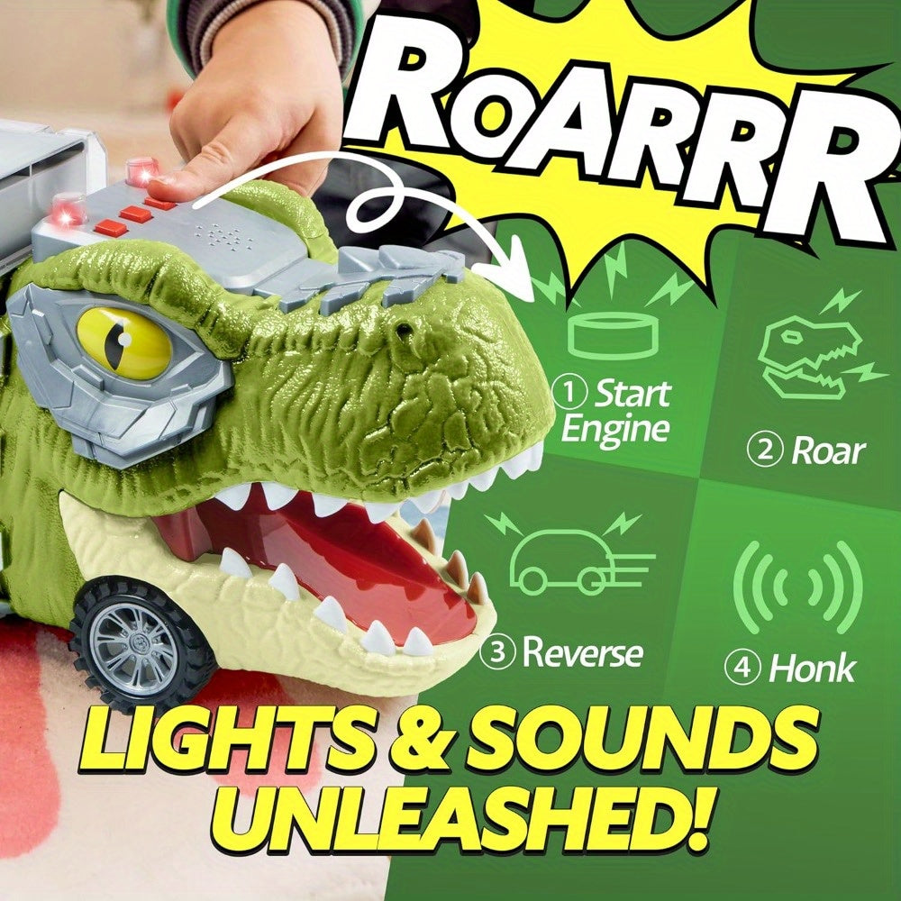 13 packs dinosaur truck toys kids transport