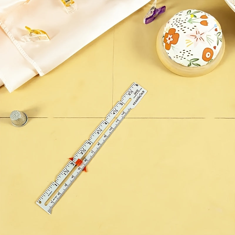 handmade ruler metal edge measuring sewing tool