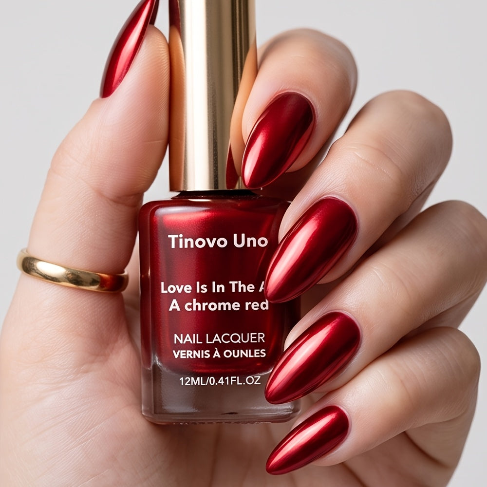 tinovo metallic burgundy nail polish 12ml natural quick