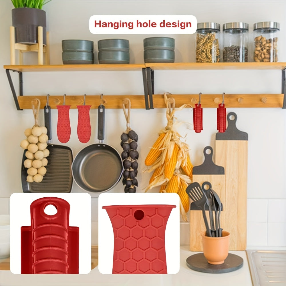 set 4 silicone heat resistant handle covers handle