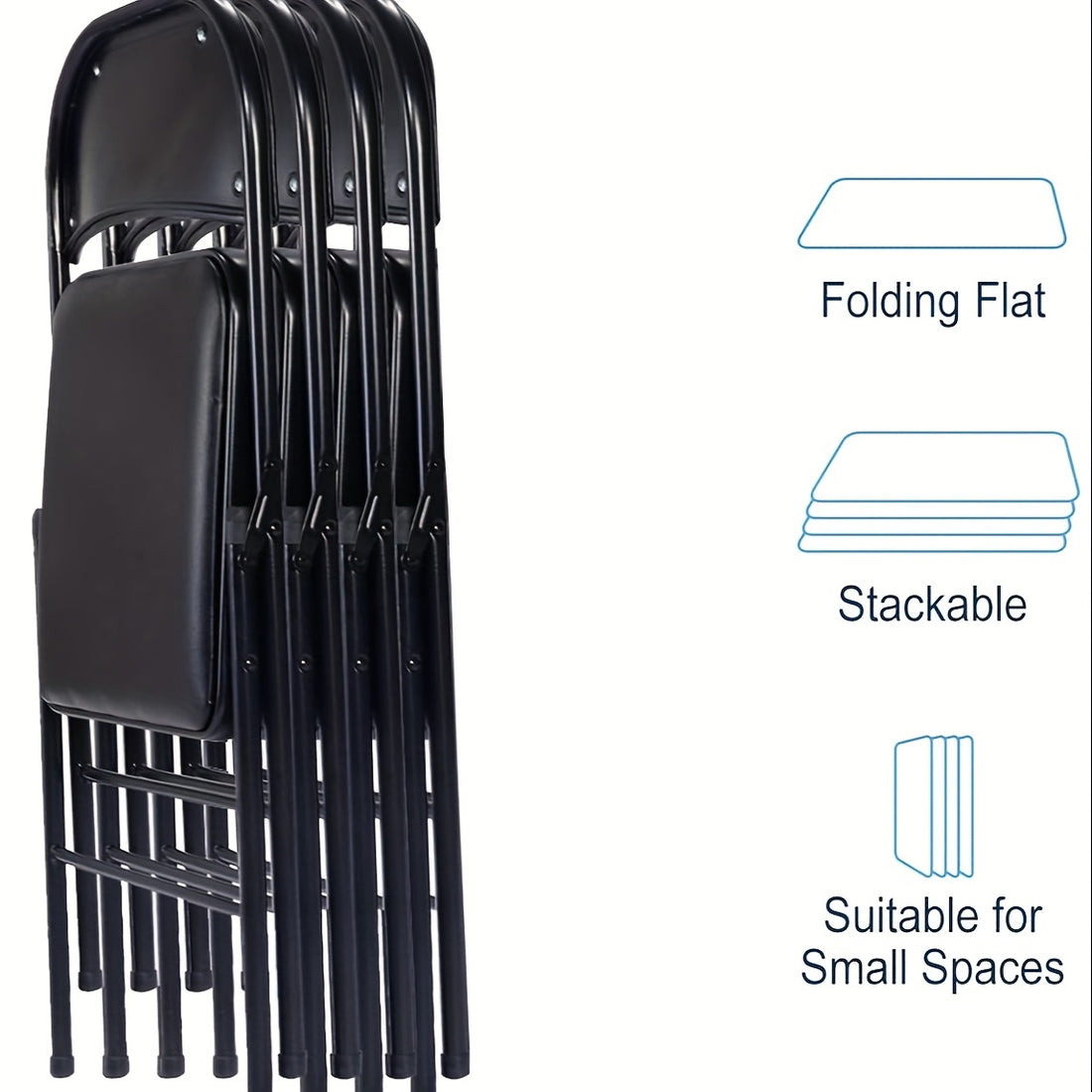 12 pack black folding chair set padded folding chairs steel