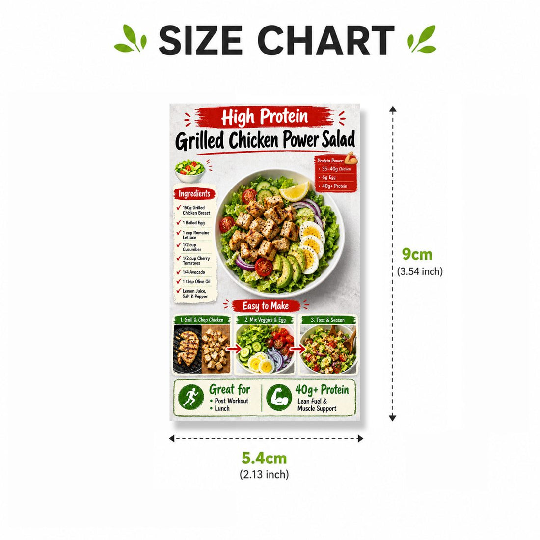 set high protein salad recipe cards prep guide