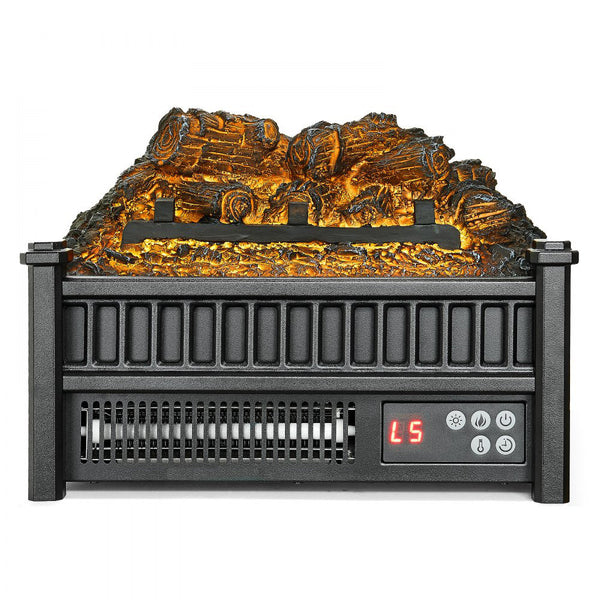 16 Inch Electric Fireplace Log Heater with Remote 5 Flame Brightness Timer