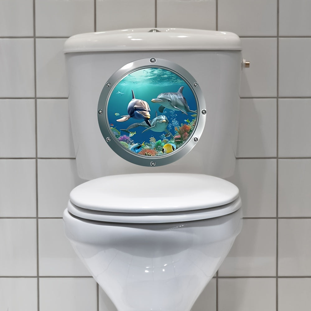 1 world toilet seat sticker mural creation