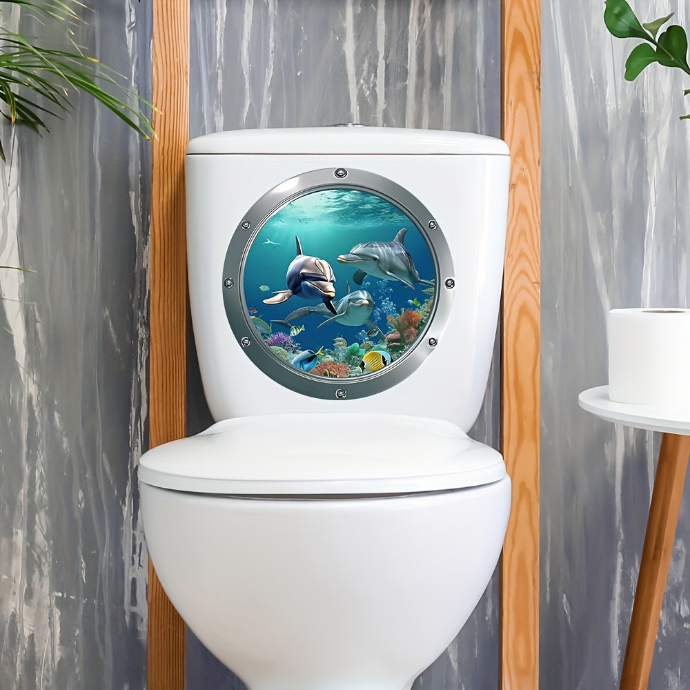 1 world toilet seat sticker mural creation