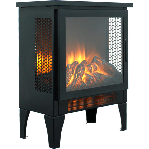 17 Inch Freestanding Electric Fireplace Stove Heater With 3D Flame Effect