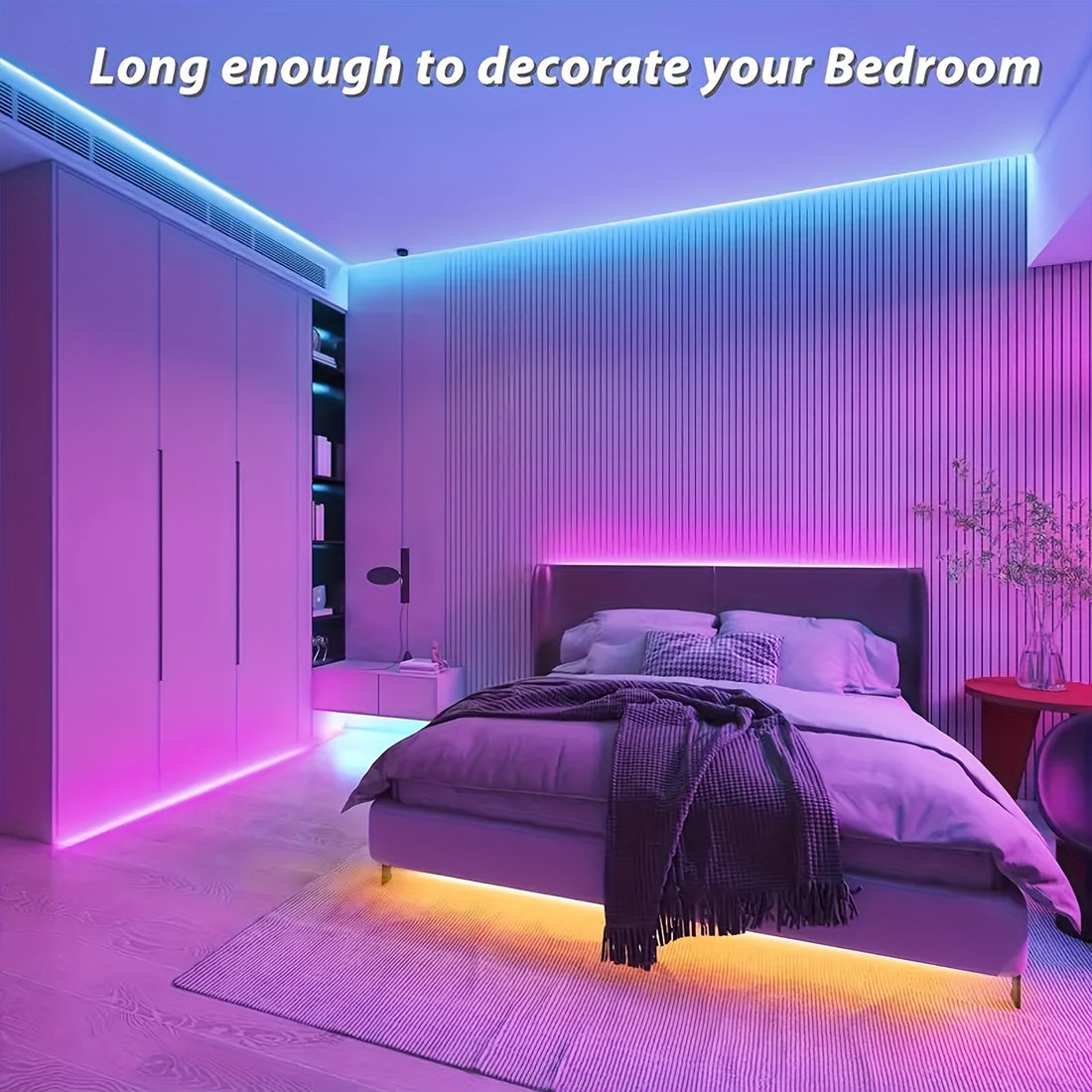 100 lights bedroom color changing led strip