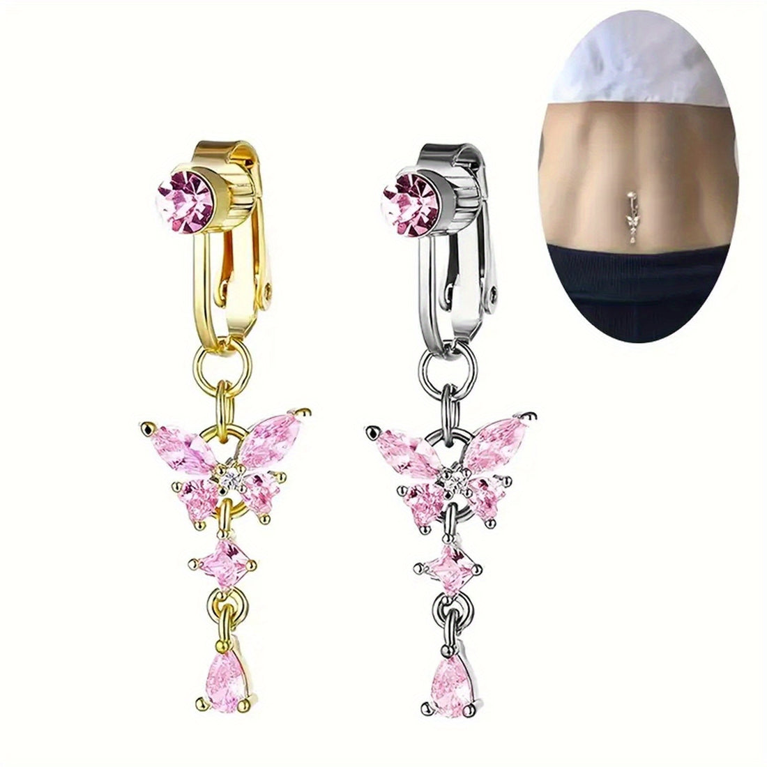 womens tassel fashion belly button clip no