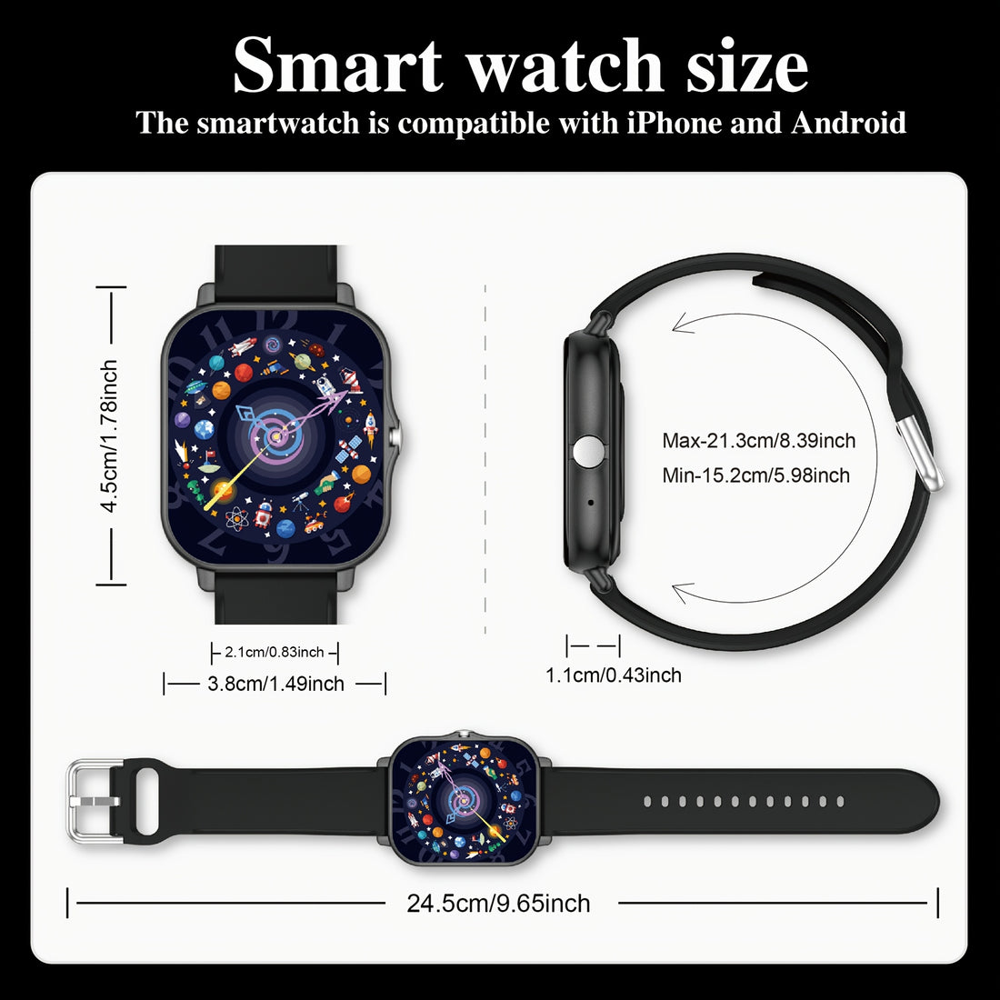 1 83 inch full touchscreen watch a unisex gift