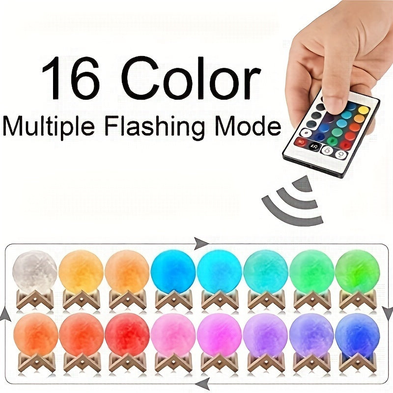 16 color rgbw lamp remote control wooden stand 3d