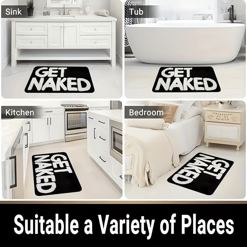 1 bathroom mat printed text soft durable flannel