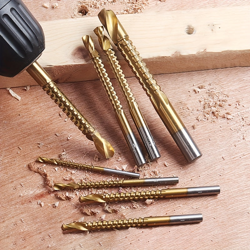 8pcs coated high sawtooth drill bit multi