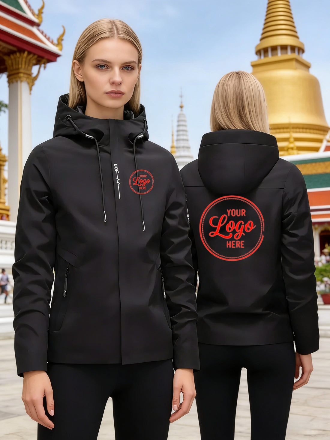 women trendy windproof hooded jacket