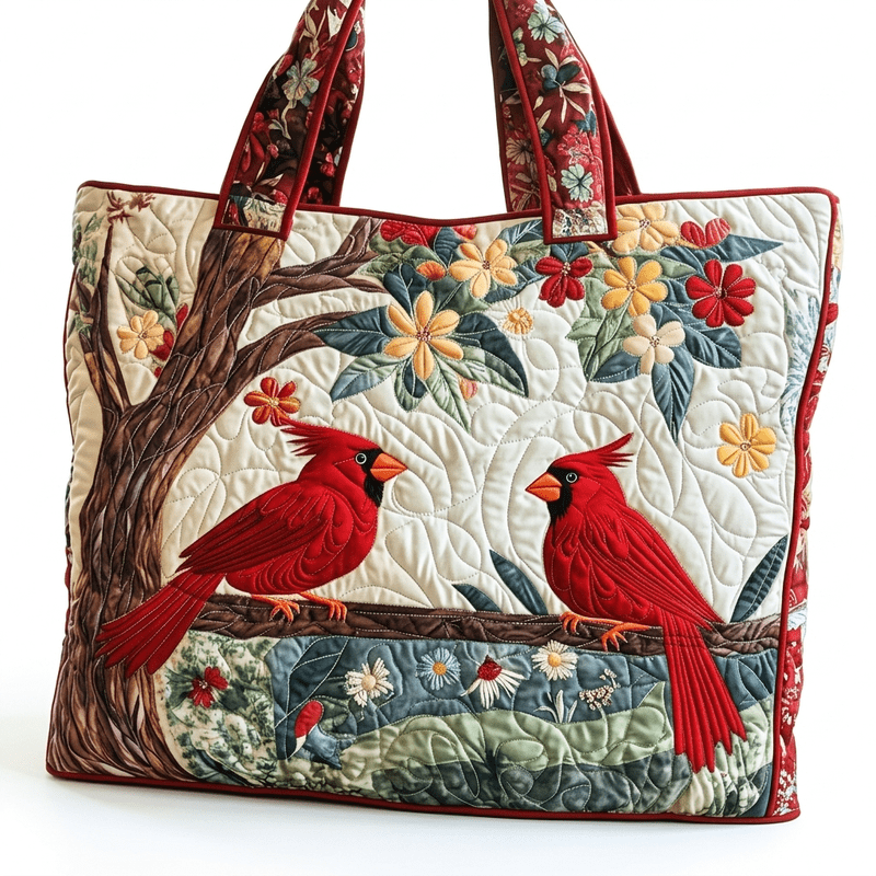 womens red bird 3d printed quilted