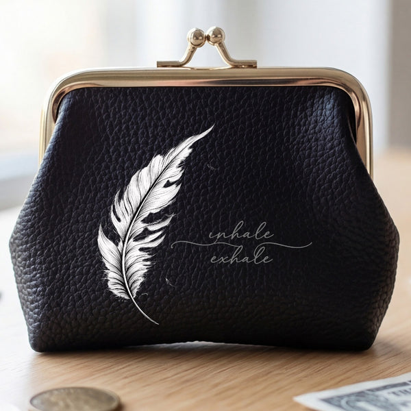 wallets feather coin purse vintage