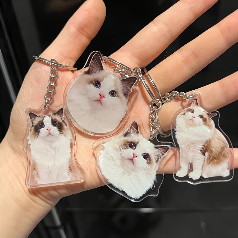 1 photo text keychain