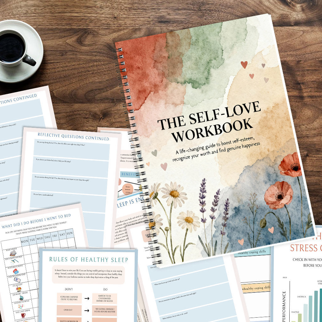 watercolor heart cover self care workbook 70