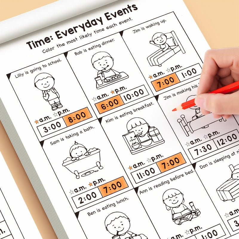 workbook children learn time suitable homeschooling