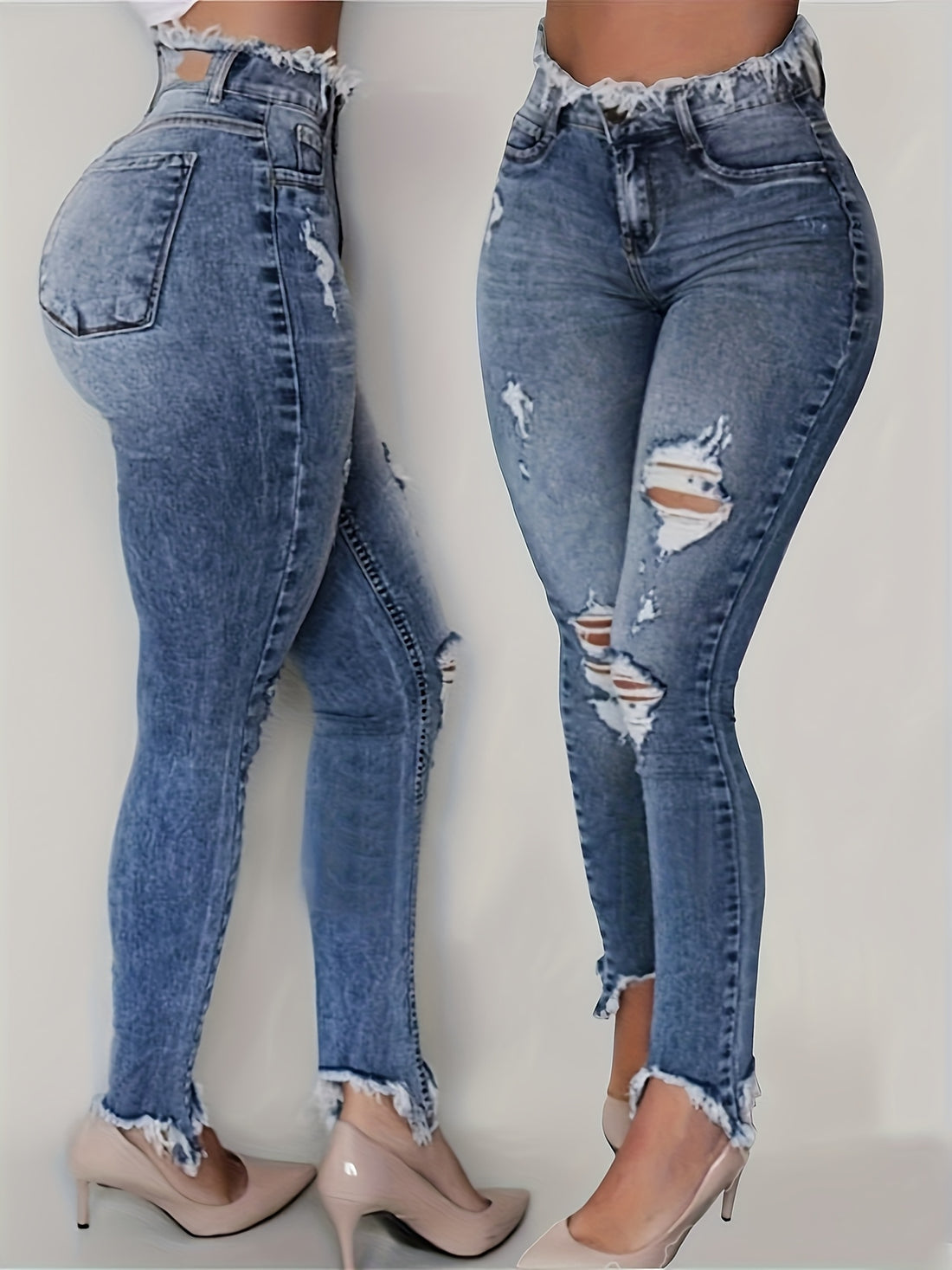 womens fashion irregular ripped jeans womens jeans