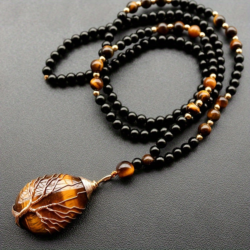 natural tigers necklace women men