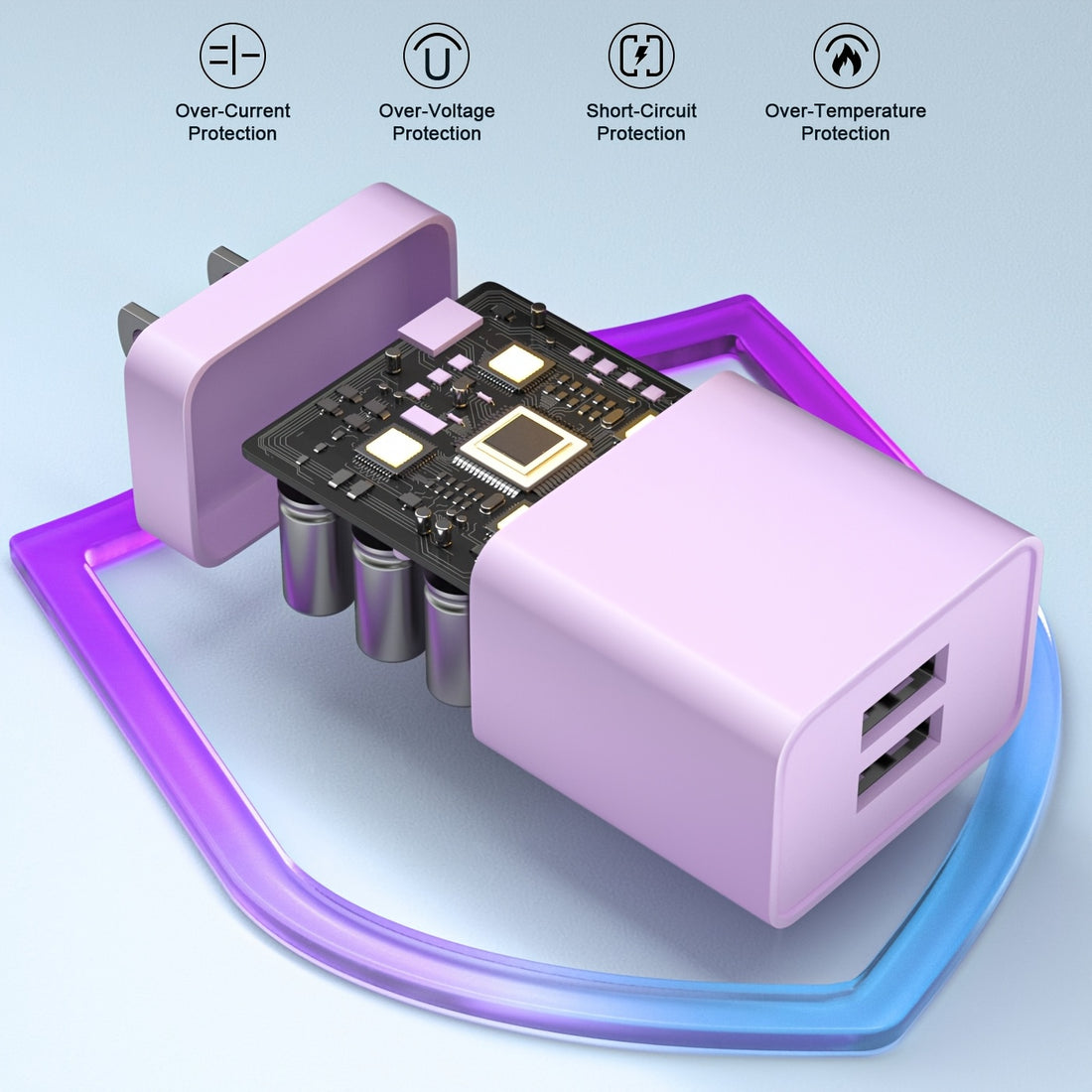 1 3 pack 4 pack 2 1a dual port usb charger block
