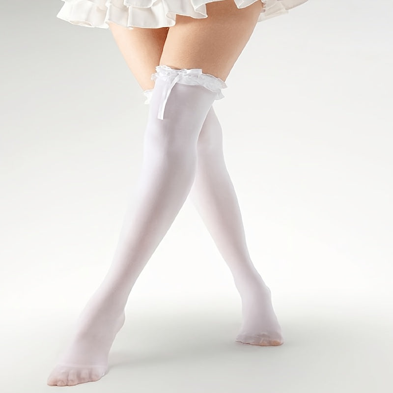 1 pair bow lace knee socks perfect retro y2k