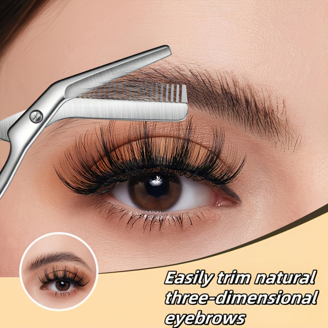 stainless steel eyebrow scissors built in brow