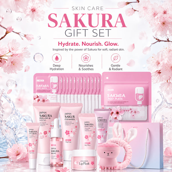10pcs sakura skin care kit skin types day gentle