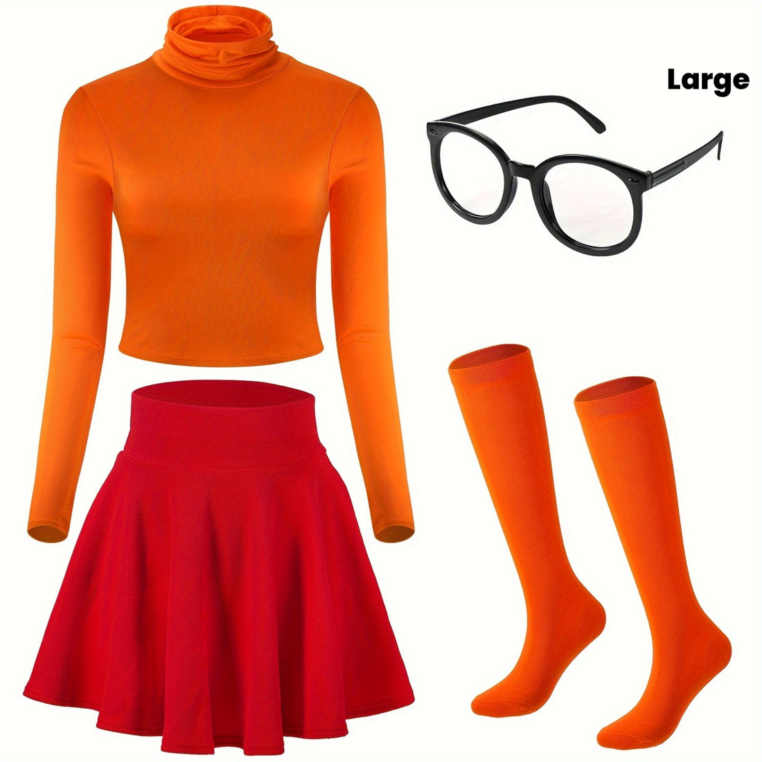 women complete retro costume turtleneck outfit
