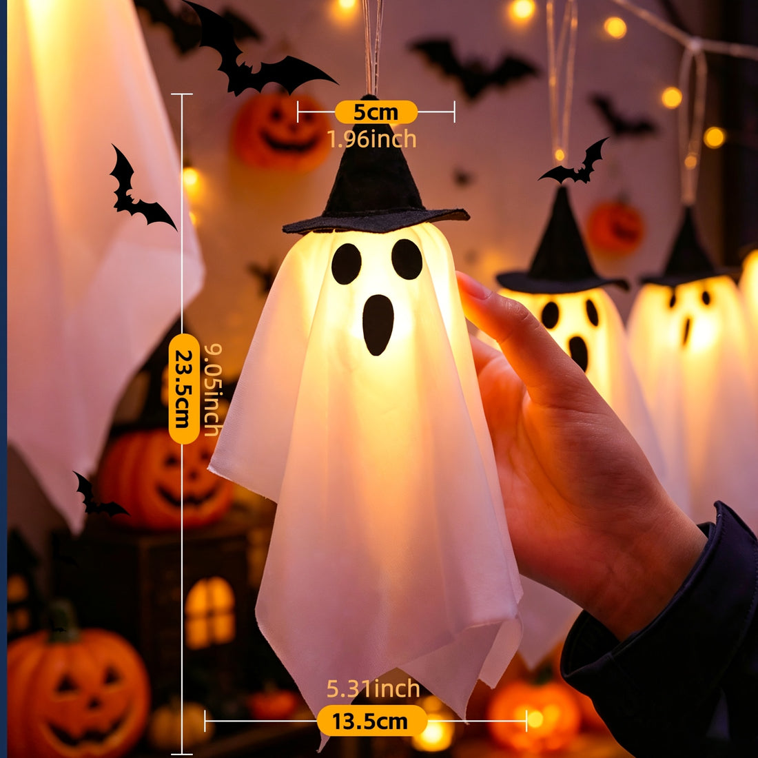 2026 new style 1 set 8 hanging halloween lights hat