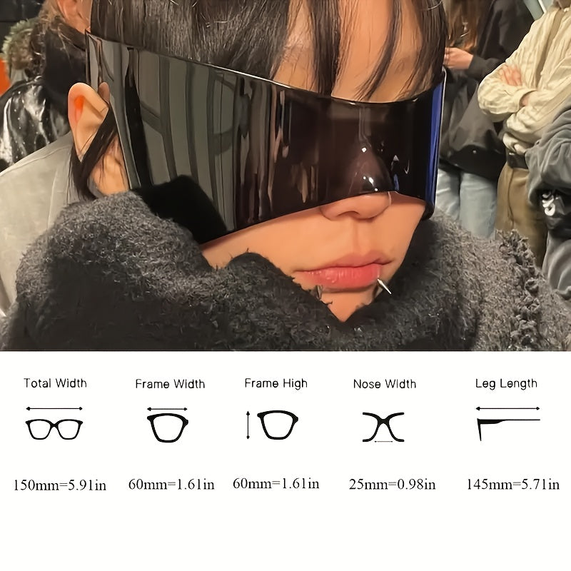 unisex oversized wrap around rimless mask fashion
