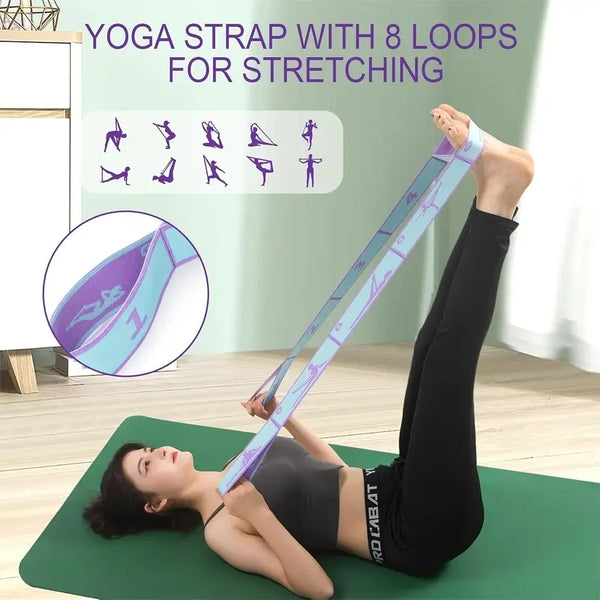 yoga stretching strap pilates band flexible
