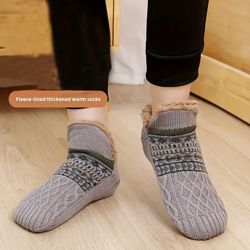 1 pair sherpa mens comfortable shoes warm non slip