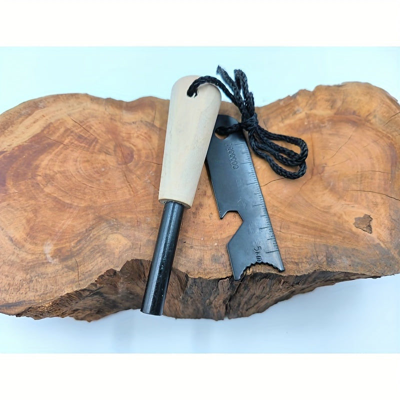 wood handle large flint wild survival fire