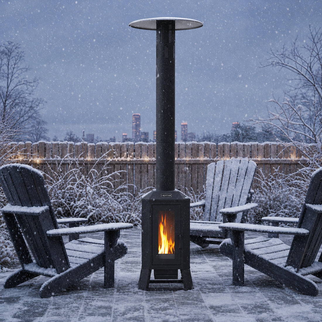 70,000 BTU Wood Pellet Patio Heaters with Wheels & Glass Window, Outdoor Heater for Patio, Backyard & Commercial Use