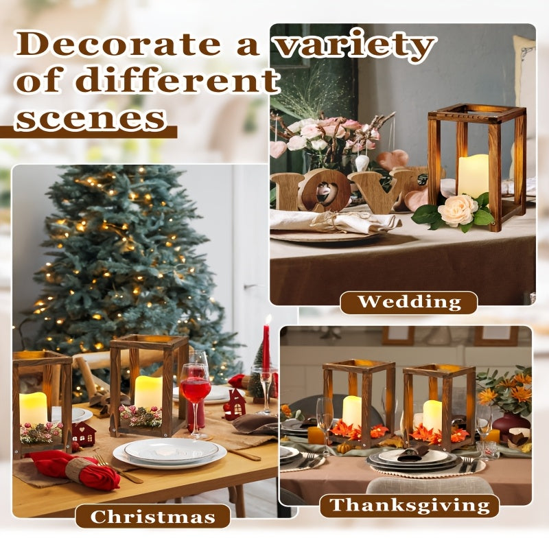 16pcs wooden candle lantern set 8 rustic wedding