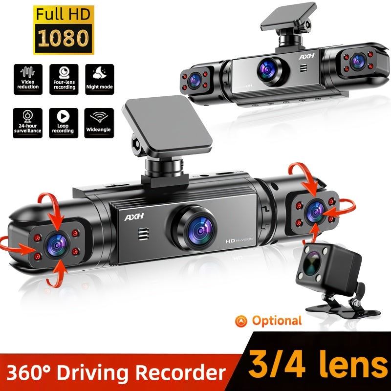 axh 360 panoramic 3 4 lens channel 1080p hd safety