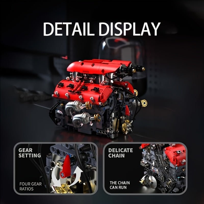 v8 red model 1289 1370pcs v4 engine 1001pcs a