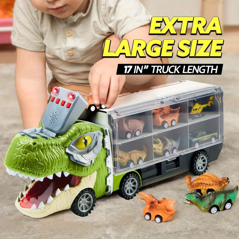 13 packs dinosaur truck toys kids transport