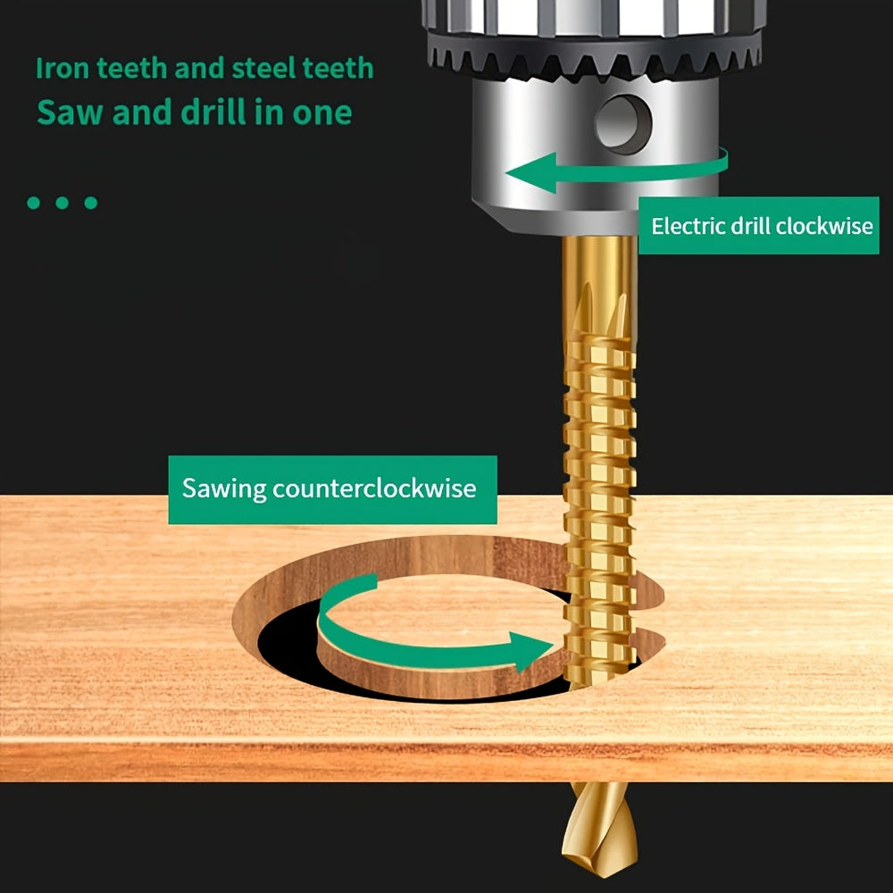 8pcs coated high sawtooth drill bit multi