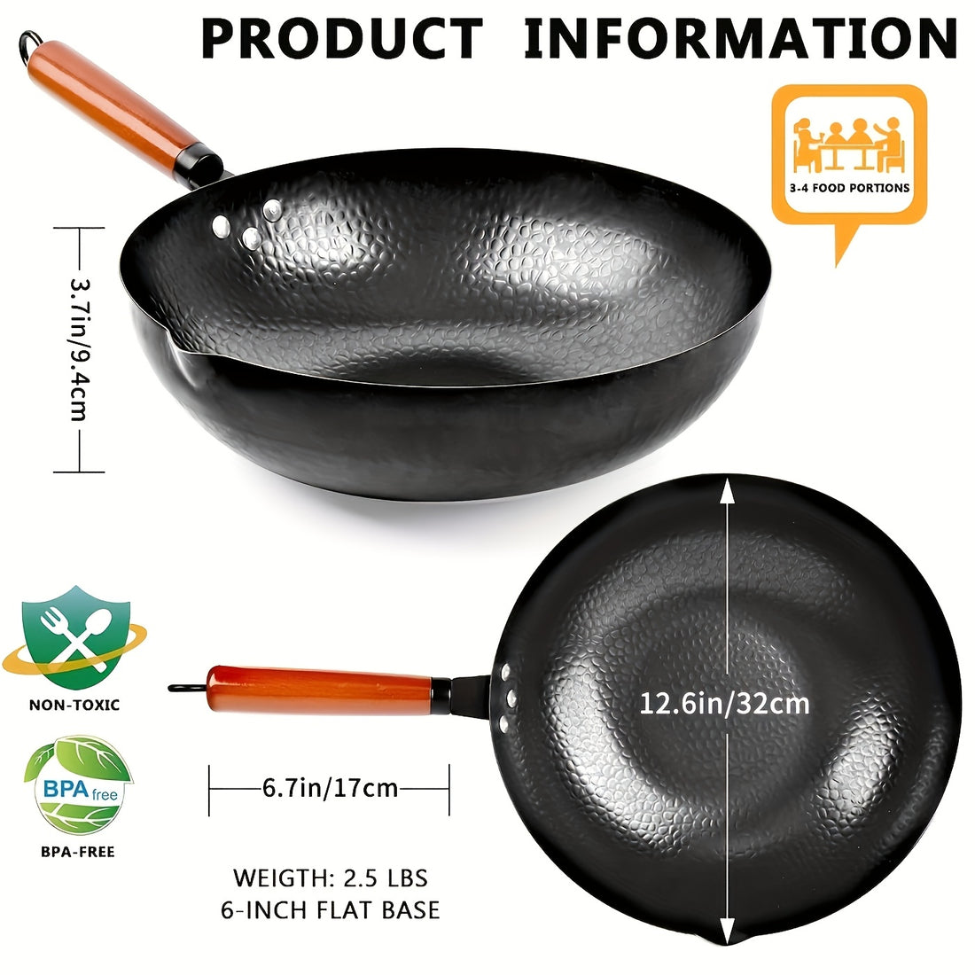 wok frying pan wok set nonstick 12 6 inch pan 13