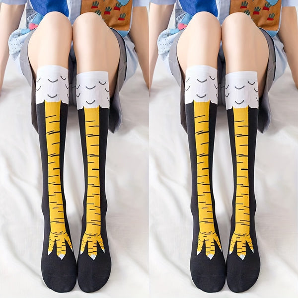1 2 pack womens plus size socks quirky chicken